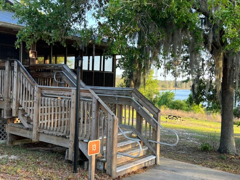 Lake Louisa State Park pairs perfectly before, after or during a Disney trip 2 Entrance to our cabin with a view of the lake at Lake Louisa State Park. (Photo: Bonnie Gross)