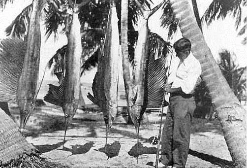 Zane Grey with his catch at the Long Key Fishing Camp