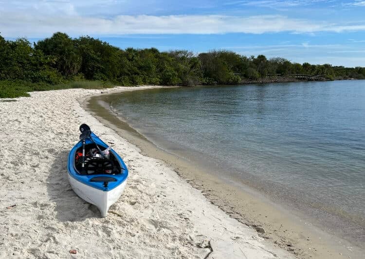 John D. MacArthur State Park: Kayak trail to Munyon Island for beaches, mangrove tunnels 6 A beautiful little beach on the east side of Munyon Island where you can land your kayak and walk around the island or picnic. (Photo: Bonnie Gross)
