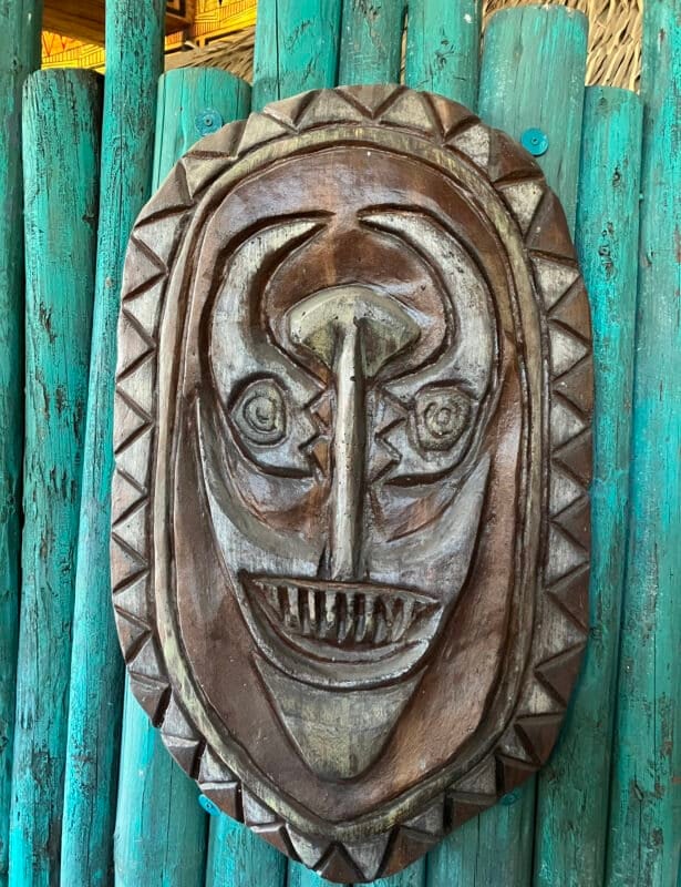 Our favorite way to visit the historic Mai-Kai restaurant: Come for happy hour; see the gardens 16 Masks are part of the authentic Polynesian decor at the Mai-Kai Restaurant in Fort Lauderdale. (Photo: Bonnie Gross)