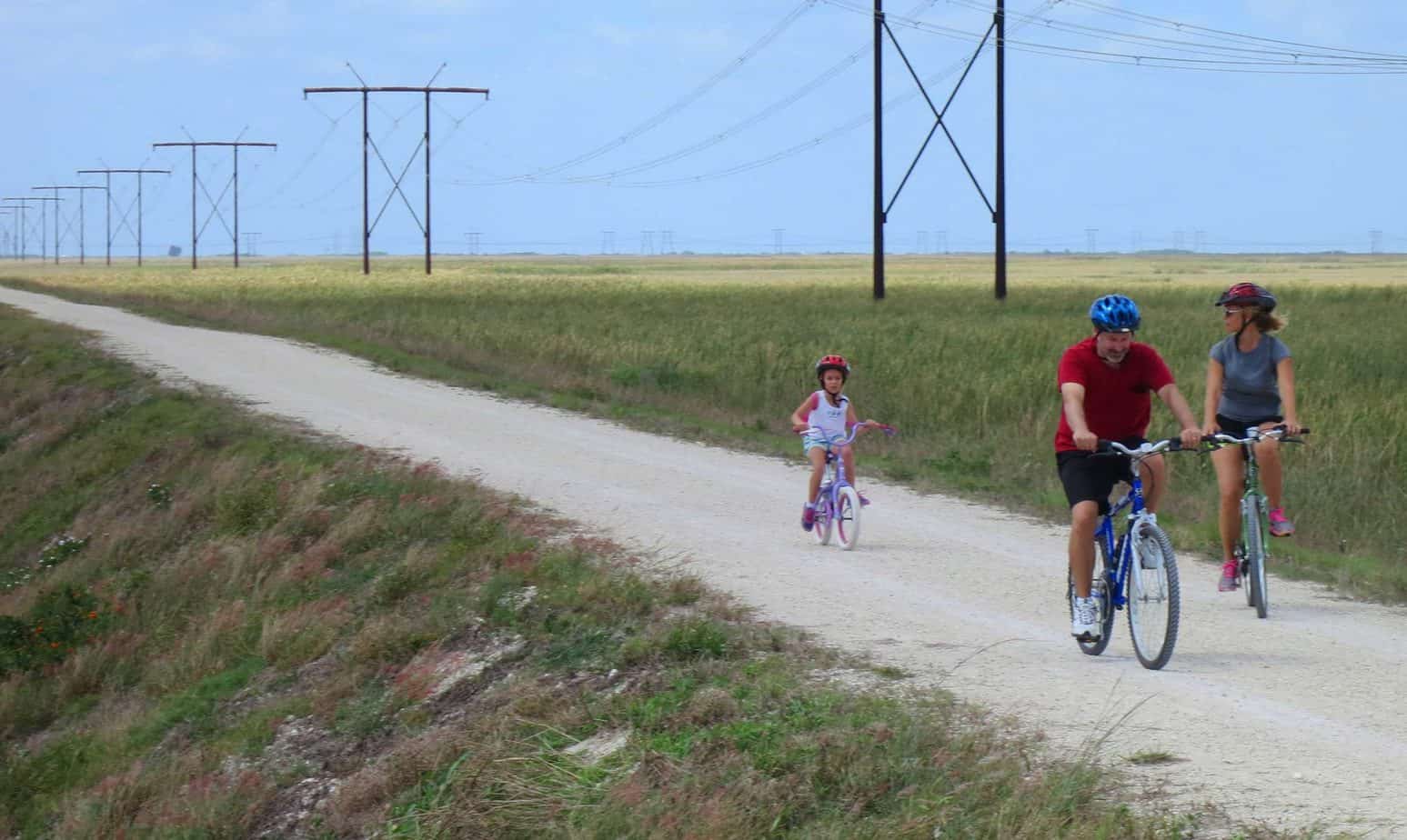The Markham Park levee trail in Sunrise is a safe spot for family biking.