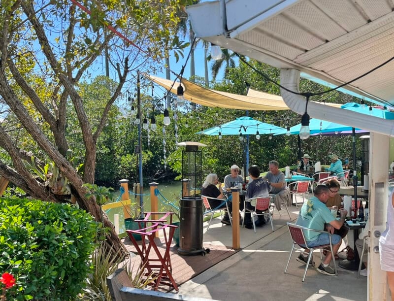 Matlacha is a delightful Gulf spot bouncing back from devastating hurricane 1 The outdoor seating behind the Blue Dog Cafe in Matlacha. (Photo: 2026, Bonnie Gross)