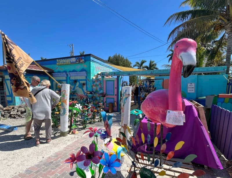 Kayaking Pine Island, an Old Florida island that development skipped 4 Colorful galleries and shops, like Matlacha Menangerie, have reopened in the small community that is still repairing hurricane damage. (Photo: Bonnie Gross)