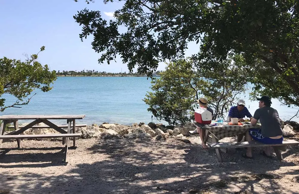 Picnic tables at Oleta River State Park have a good view. (Photo: Bonnie Gross)