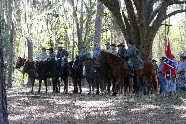 The Battle of Olustee re-enactment includes gun smoke, booming cannons and cavalry at Olustee Battlefield State Historic Park