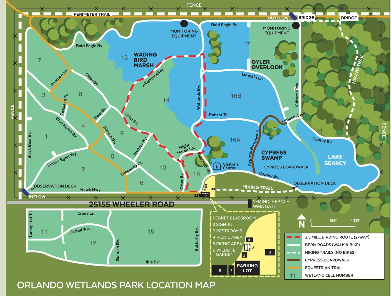 Chart your course with a map of the Orlando Wetlands Park. (Photo courtesy Orlando.gov)