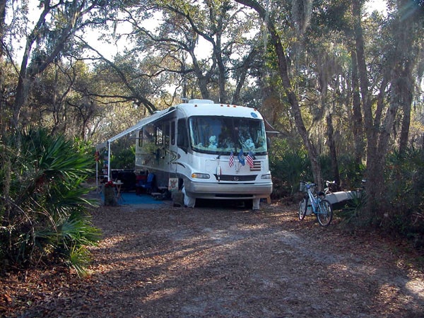 Typical campsite at Oscar Scherer State Park