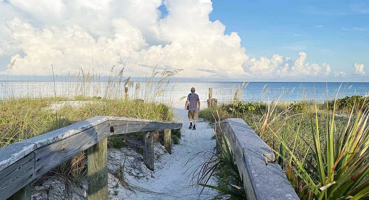 Morning walk on Pass-A-Grille Beach. (Photo by Bonnie Gross)