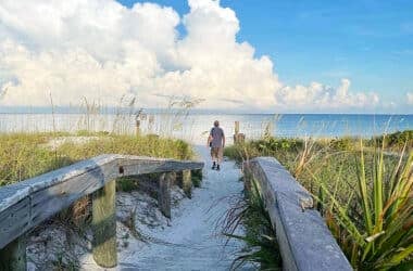 Morning walk on Pass-A-Grille Beach. (Photo by Bonnie Gross)