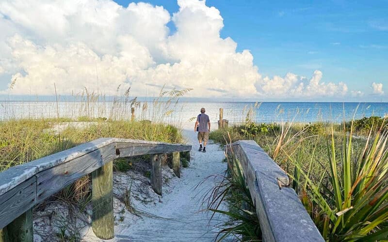 Morning walk on Pass-A-Grille Beach. (Photo by Bonnie Gross)
