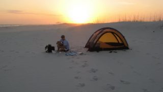 Beach camping at Gulf Islands National Seashore