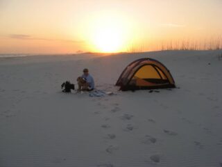 Beach camping at Gulf Islands National Seashore