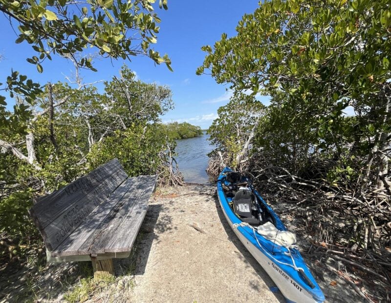 Kayaking Pine Island, an Old Florida island that development skipped 7 Landind place at St. James Creek Preserve on the kayak trail along the eastern coast of Pine Island. (Photo: Bonnie Gross)