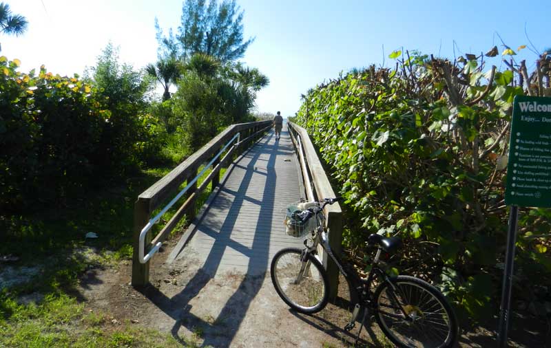 Biking Sanibel: By bicycle, you can stop at beach access spots that don't have vehicle parking. 