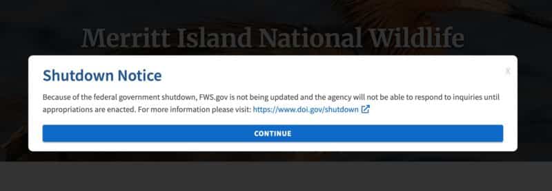 Shutdown's impact on national parks, forests, campgrounds in Florida 1 shutdown shutdown screenshot Shutdown's impact on national parks, forests, campgrounds in Florida