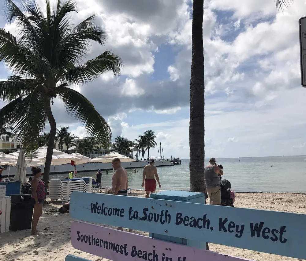 South Beach at Key West, located where Duval Street meets the Atlantic. (Photo: Bonnie Gross)