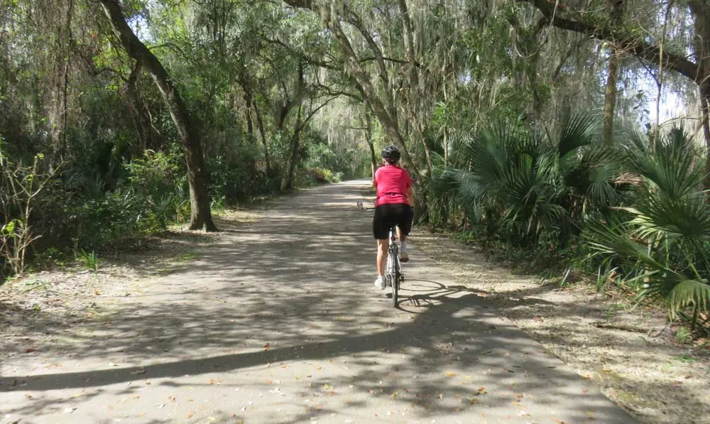 Spring to Spring Bike Trail in Central Florida: This shaded section is near Green Spring in Enterprise.