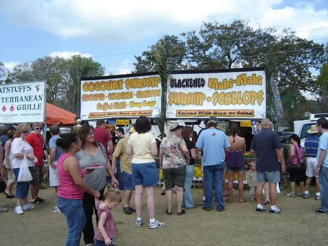 Food booths at the St. Augustine Lions Club Seafood Festival