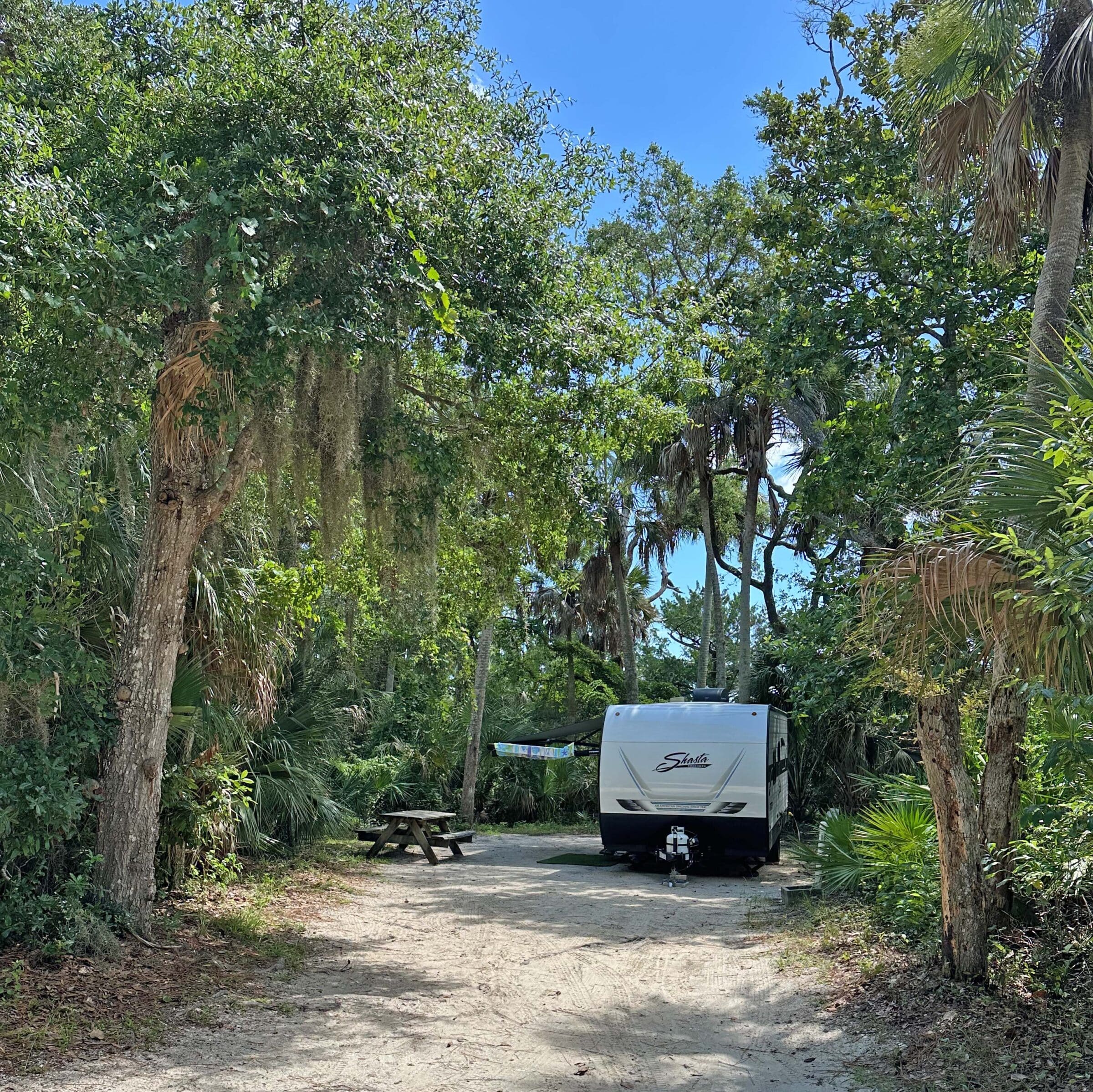 One of the 100 campsites at Tomoka State Park. Tomoka State Park tomoka sp campsite2 scaled Tomoka State Park: Gateway to the Ormond Scenic Loop