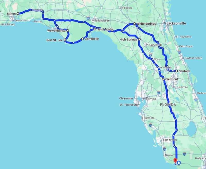 Bicycling around Old Florida: Six Trail Towns in 13 days 1 trail towns trail town map 2 Bicycling around Old Florida: Six Trail Towns in 13 days